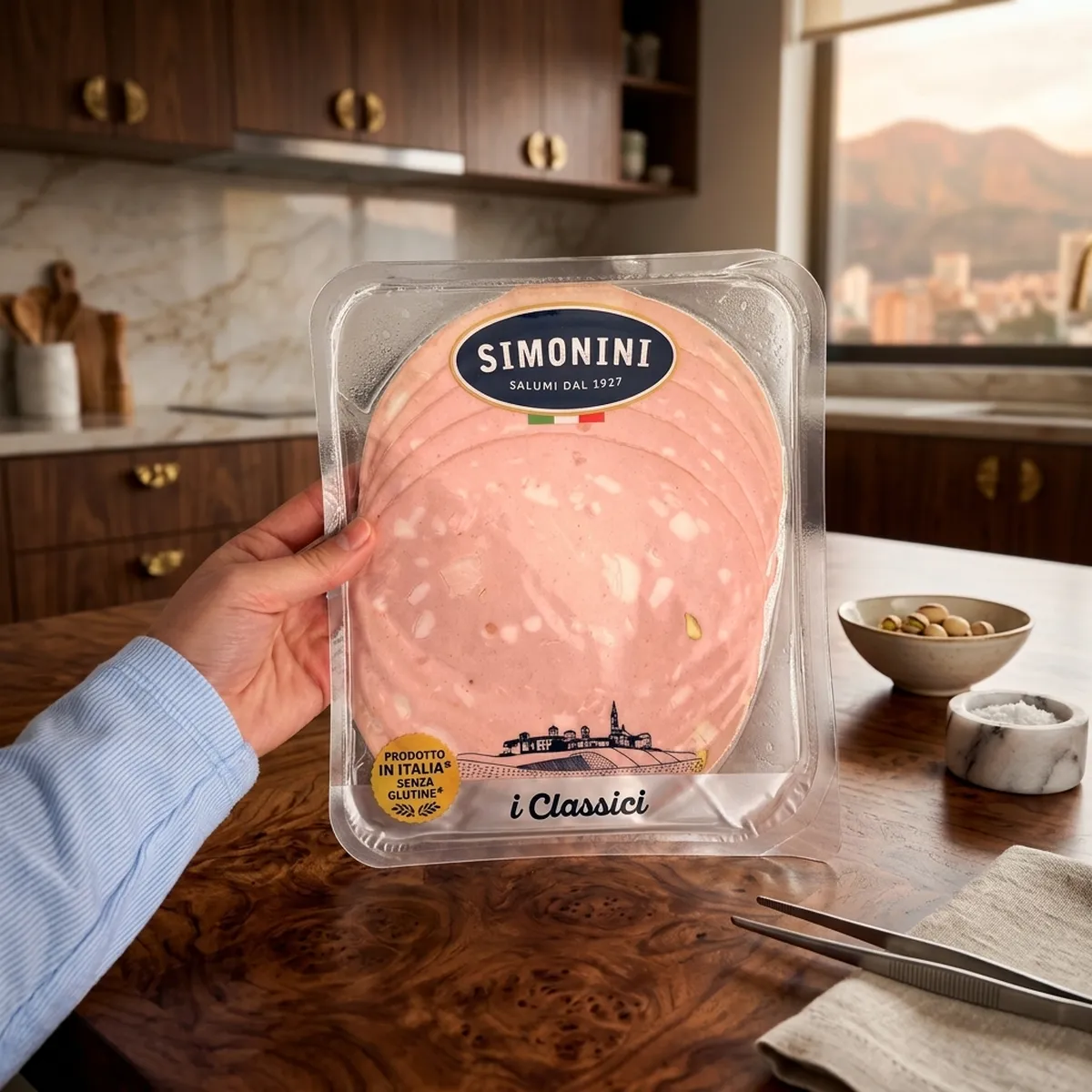 Mortadela con Pistacho Italiana Simonini 100gr