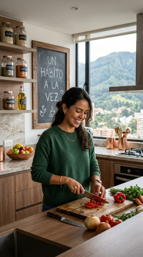 Habito Saludable Cocina Mujer Bogota Vegetales Organicos