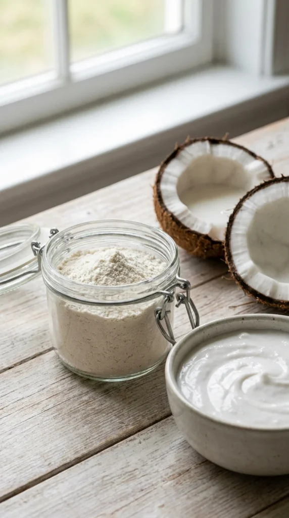 Crema Coco Polvo Frasco Tazon Receta