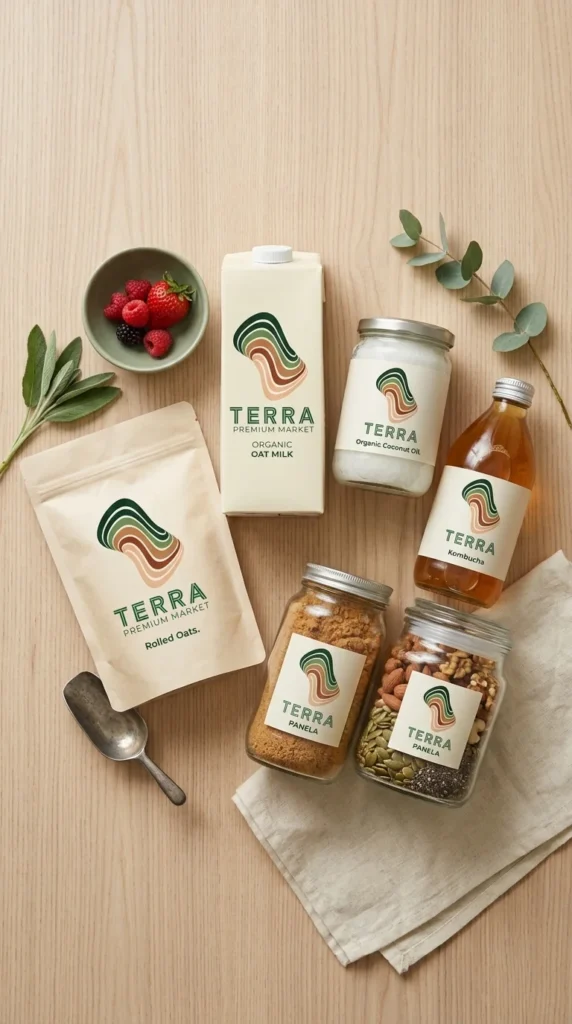 Despensa vegana con leche de avena, avena, aceite de coco, panela y kombucha