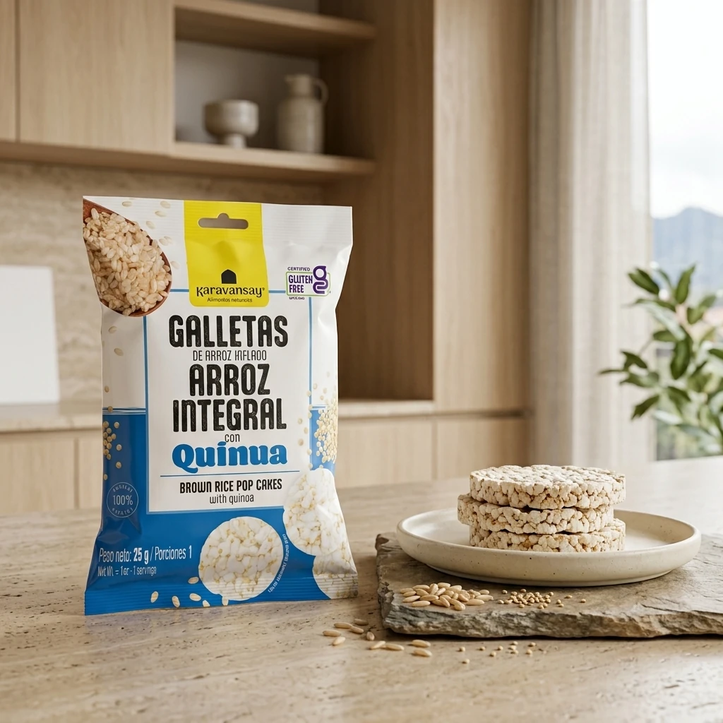 Six Pack de Minigalletas de Arroz Inflado con Quinua Karavansay 150 gr
