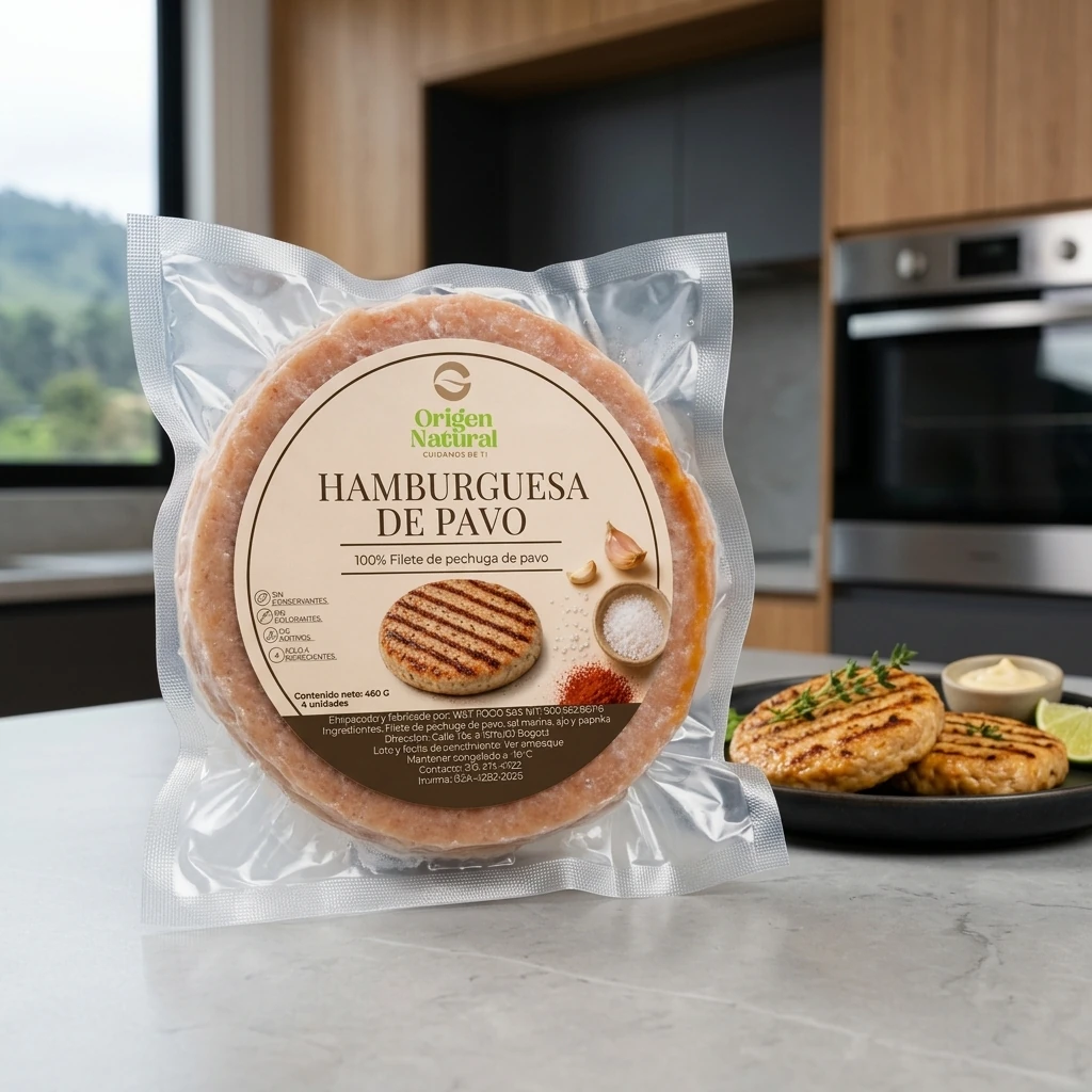 Hamburguesas de Pavo Del Origen 4 Unidades 460 gr