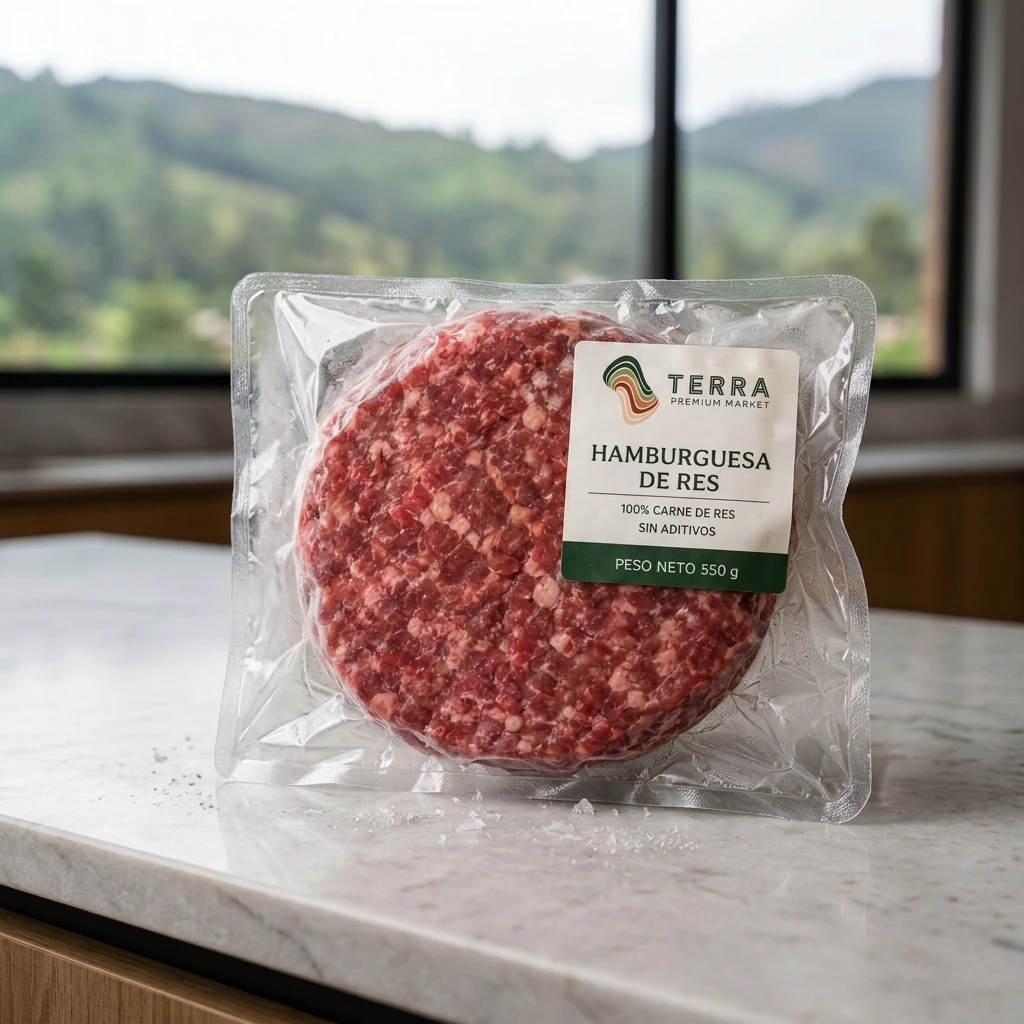Hamburguesas de Res de Pastoreo 5 Unidades 600 grs aprox.